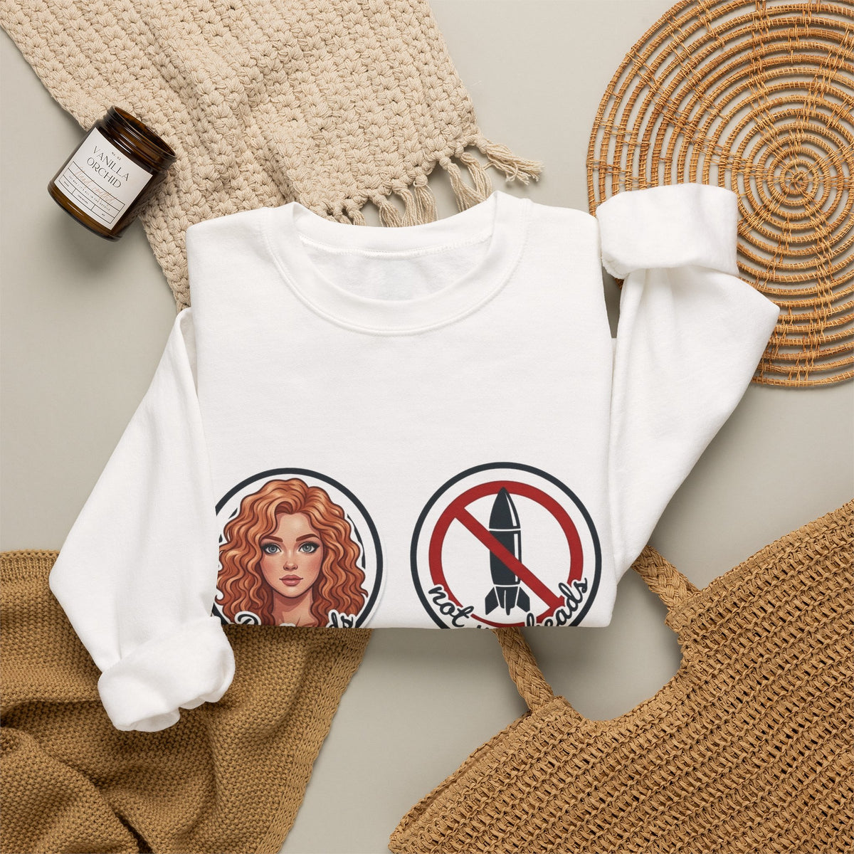 Redheads Not Warheads Crewneck Sweatshirt