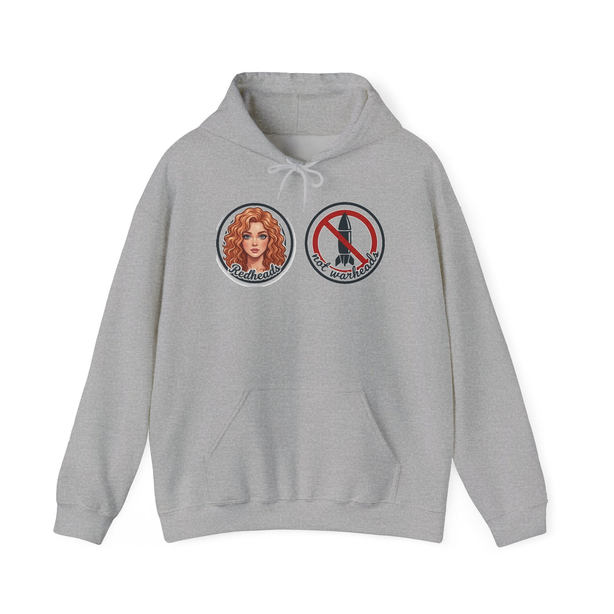 Hoodie — Retro Mermaid & No-Peek Rocket Patch Graphic Hoodie