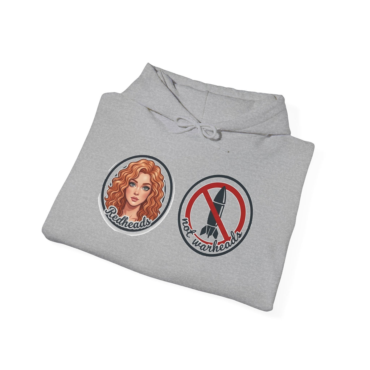 Hoodie — Retro Mermaid & No-Peek Rocket Patch Graphic Hoodie