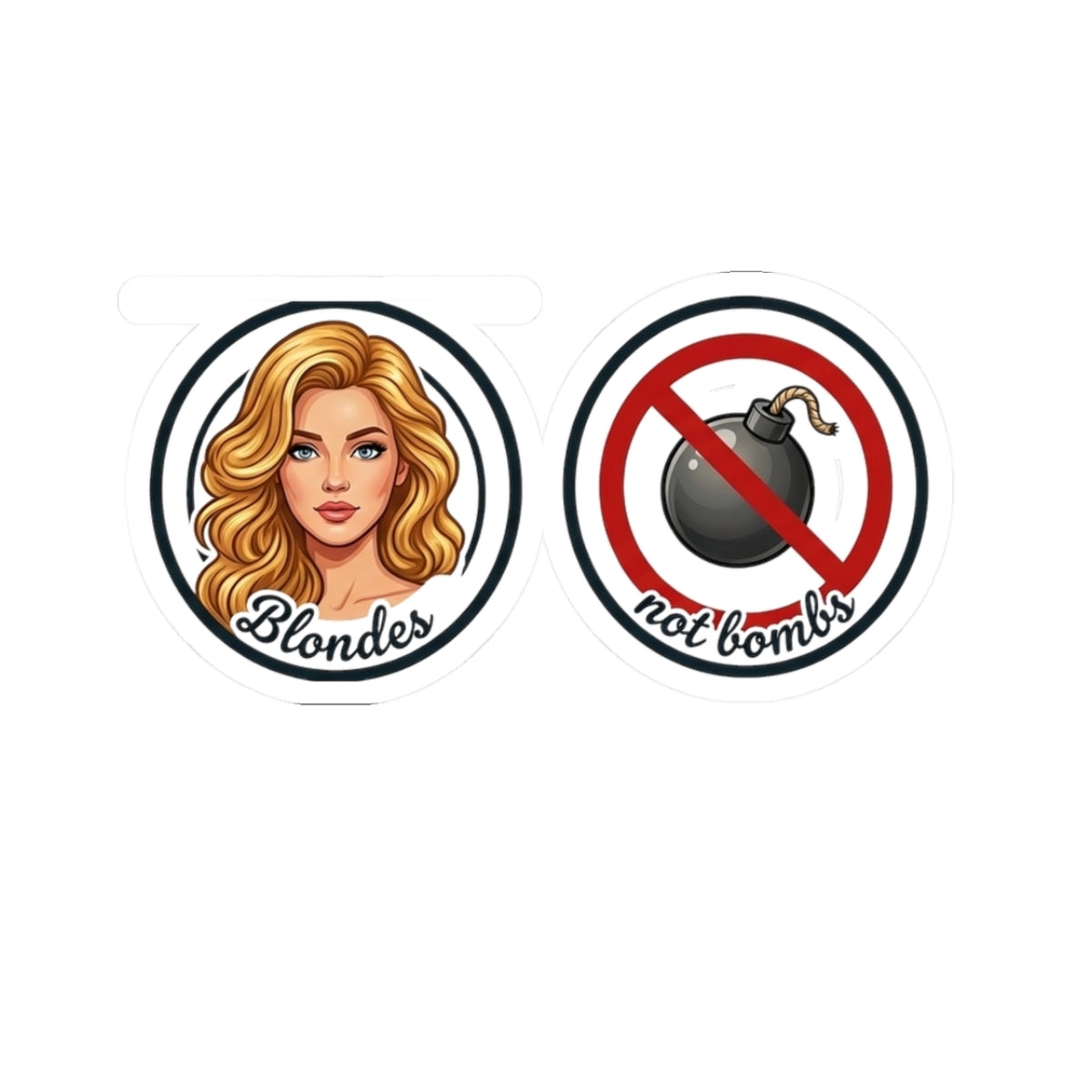 Blondes Not Bombs Sticker Set
