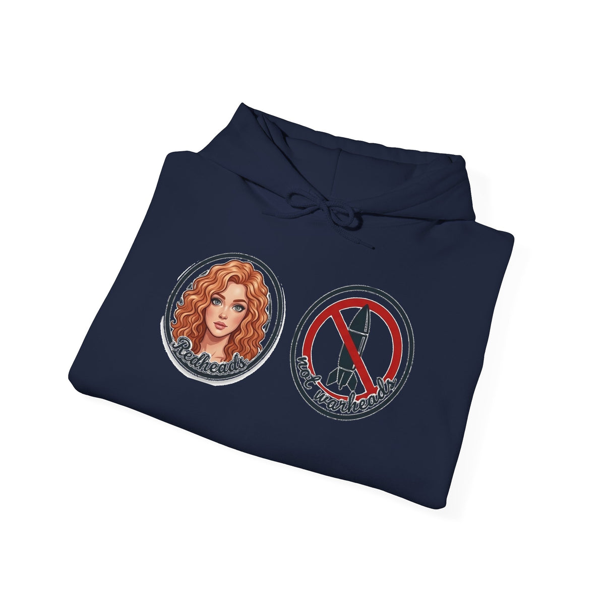 Hoodie — Retro Mermaid & No-Peek Rocket Patch Graphic Hoodie