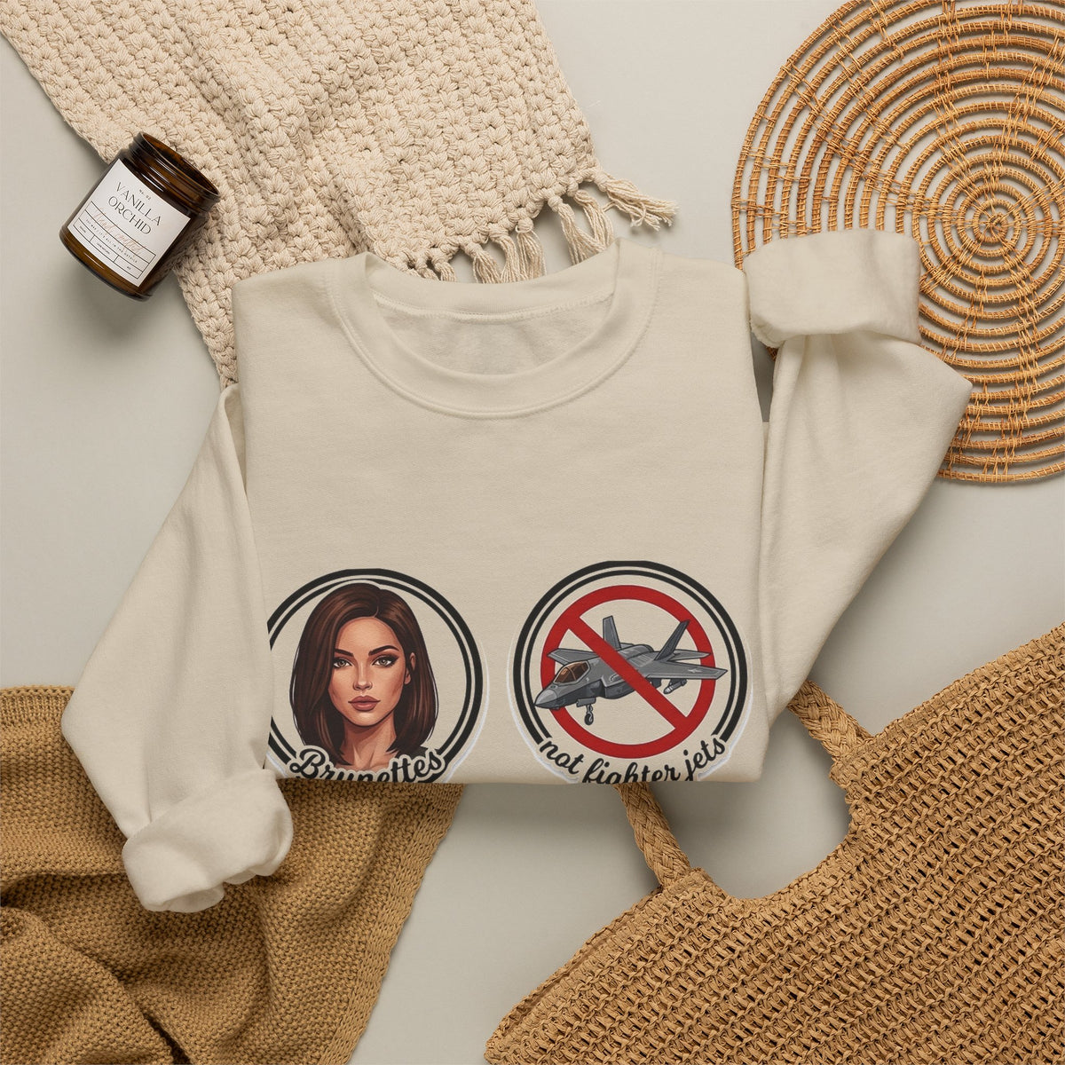 Brunettes Not Fighter Jets Crewneck Sweatshirt