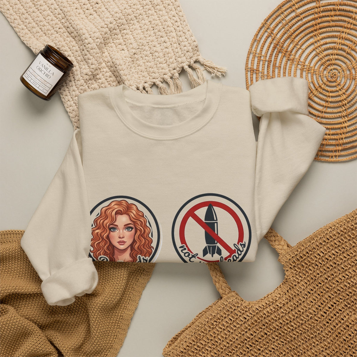 Redheads Not Warheads Crewneck Sweatshirt